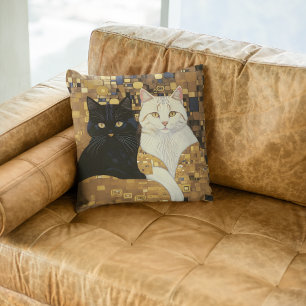 Almofada Gustav Klimt Inspirou Dois Gatos Na Cama