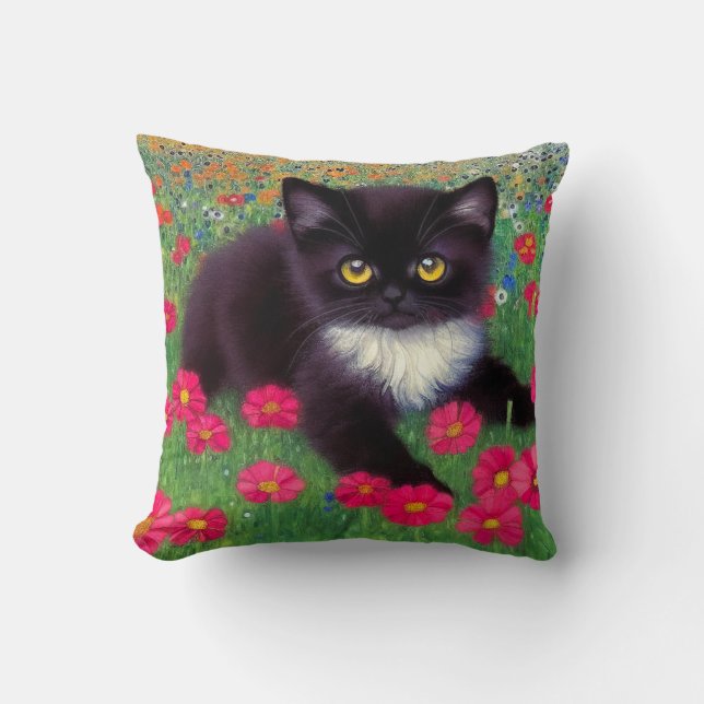 Almofada Gustav Klimt Tuxedo Cat (Frente)