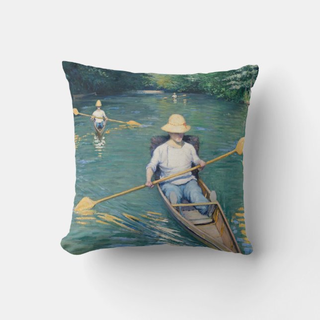 Almofada Gustave Caillebotte - Barcos no Yerres (Frente)