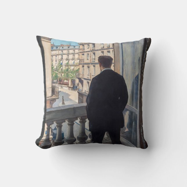 Almofada Gustave Caillebotte - Jovem à sua Janela  (Frente)