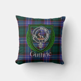 Almofada Guthrie Scottish Clan Tartan & Crest