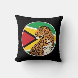 Almofada Guyana Jaguar Bandeira Nacional Animal da Guiana