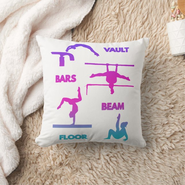 Almofada Gymnase Feixe-Bares Rosa Turquesa Púrpura (Cobertor)