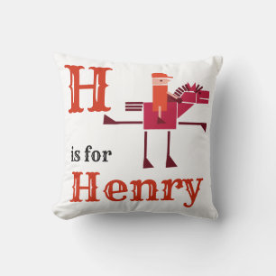Almofada H é para Henry bebê menino