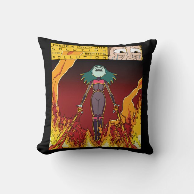Almofada Há apenas uma solução para a poluição da Terra (Frente)