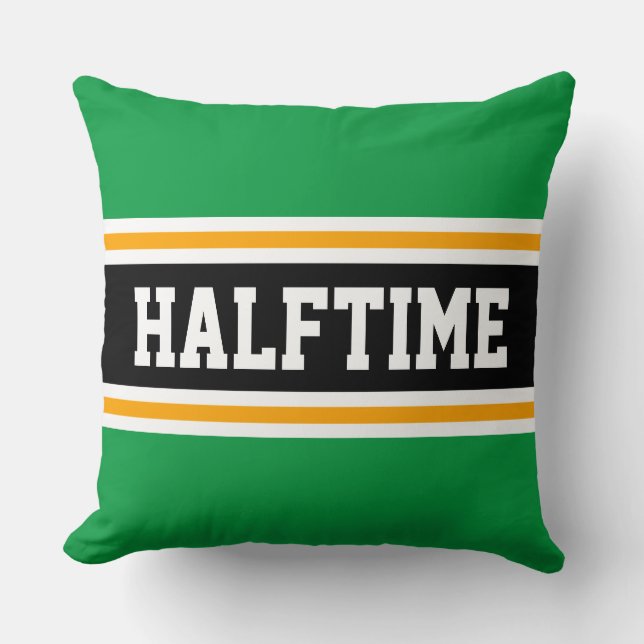 Almofada HALFTIME Verde Amarelo Amarelo Brilhante Stripes E (Frente)