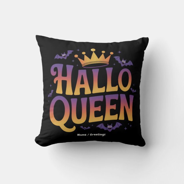 Almofada Halloqueen Bat Women Fumam Crown Seu Spooky (Frente)