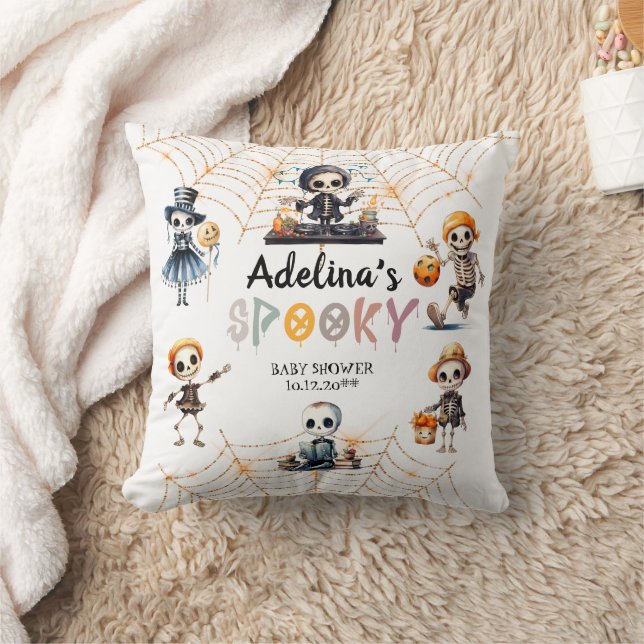 Almofada Halloween Boo Spooky Skeletons Chá de fraldas (Cobertor)