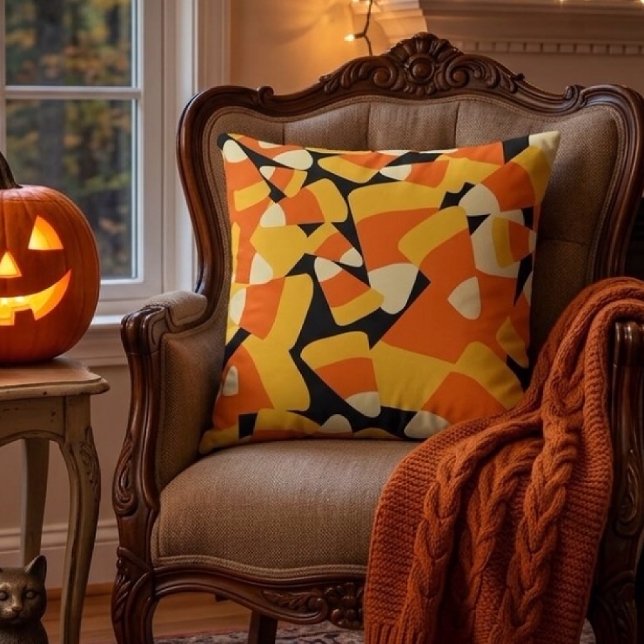 Almofada Halloween Candy Corn Seamless Pattern (Criador carregado)