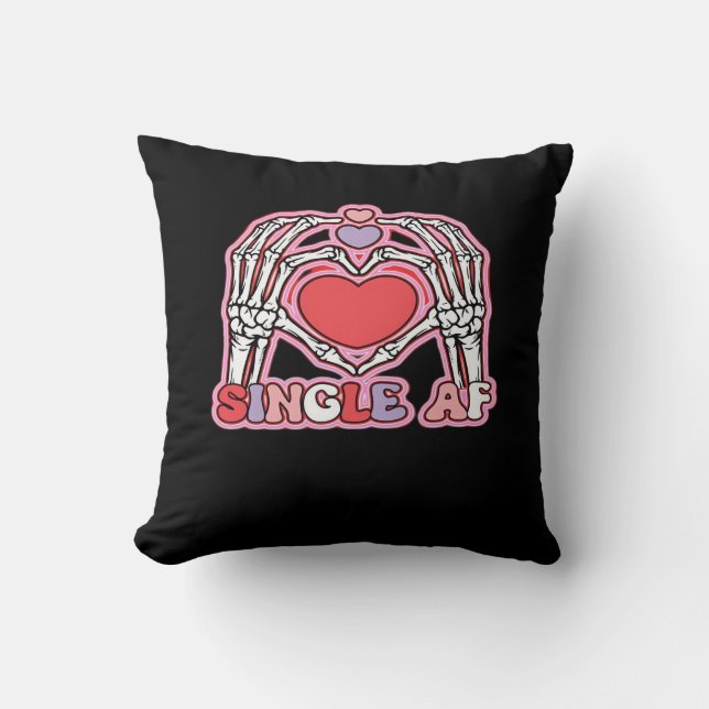 Almofada Halloween Clássico das Mãos - Design de Esqueleto  (Frente)