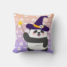 Almofada Halloween Cute Baby Panda Witic Wand