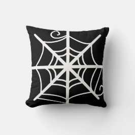 Almofada Halloween de aranha, preto e branco