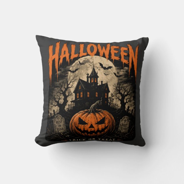 ALMOFADA HALLOWEEN, DESCANSE EM MEDO (Frente)