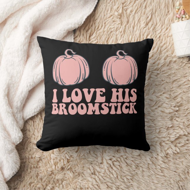 Almofada Halloween Eu Amo Seu Cabo de Vassoura Casais Groov (Cobertor)
