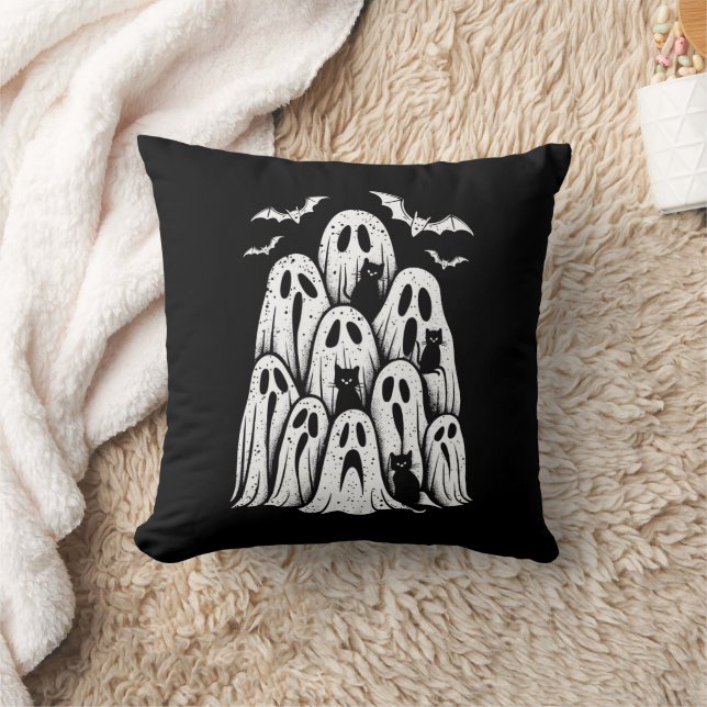 Almofada Halloween Ghost Cats Lover Fall Spooky Season (Cobertor)