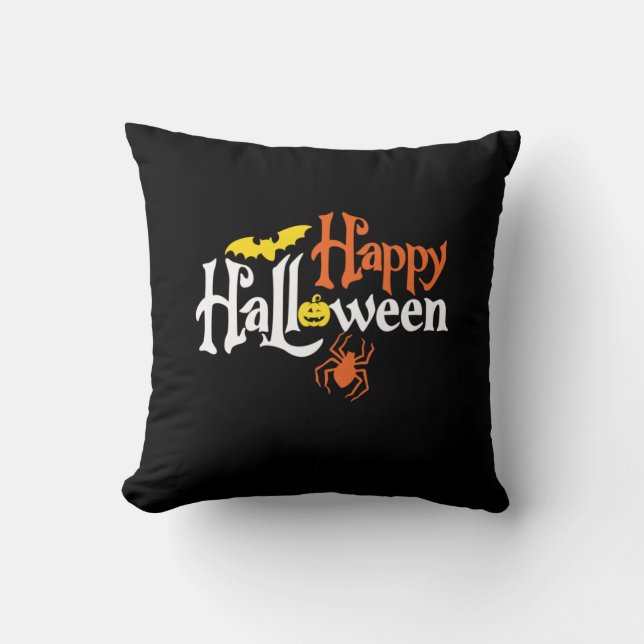 Almofada Halloween Happy Halloween Aniversário (Frente)