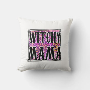 Almofada Halloween Leopard Witchy Mama Aniversário