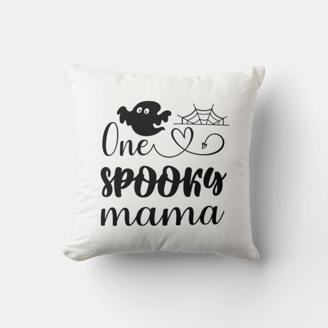 Almofada Halloween One Spooky Mama Birthday (Frente)