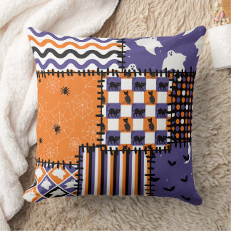 Almofada Halloween Patchwork Cats Ghosts