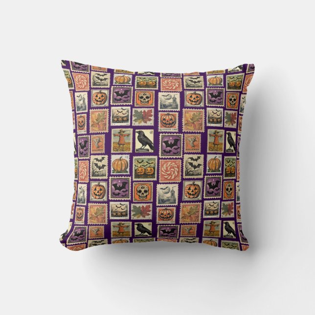 Almofada Halloween Postage-Stamp Patterna Pillowcase (Frente)