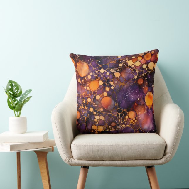 ALMOFADA HALLOWEEN PRETO ROXO LARANJA ABSTRATO (Cadeira)