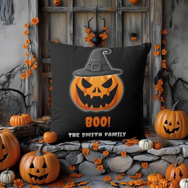 Almofada Halloween Pumpkin "BOO!" - Nome Personalizado (Criador carregado)