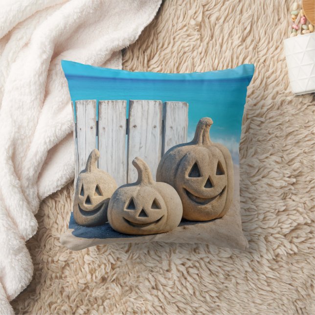 Almofada Halloween Seashore Sand Jack o' Lanterns  (Cobertor)