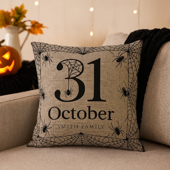 Almofada Halloween Spider Web Personalizada em 31 de outubr (Criador carregado)