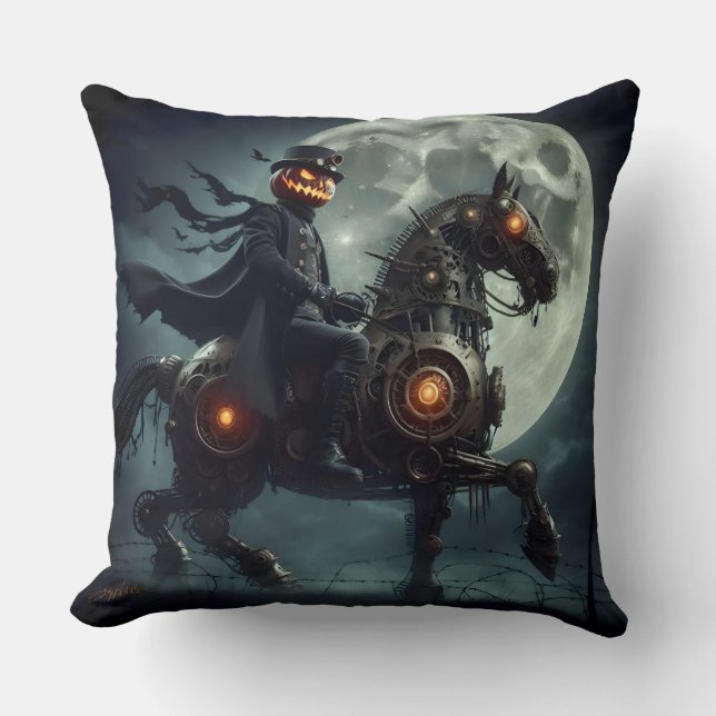 Almofada Halloween Steampunk Headless Horseman (Frente)