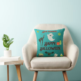 Almofada Halloween Teal e Green