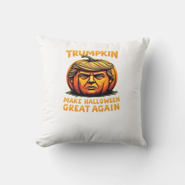 Almofada Halloween Trumpkin Faz Excelente de Halloween nova (Frente)