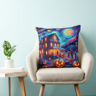 Almofada Halloween Whimsy: Um tributo noturno estrelado
