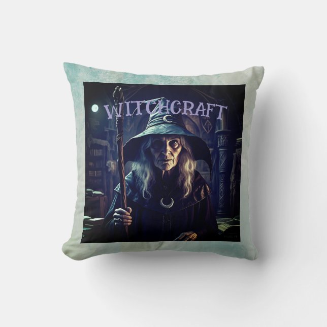 Almofada Halloween,Witchraft,Travesseiro decorativo (Frente)
