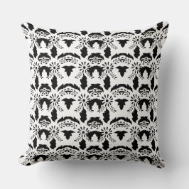 Almofada Hälsingemönster - Pillow - Schablon Leaves Black