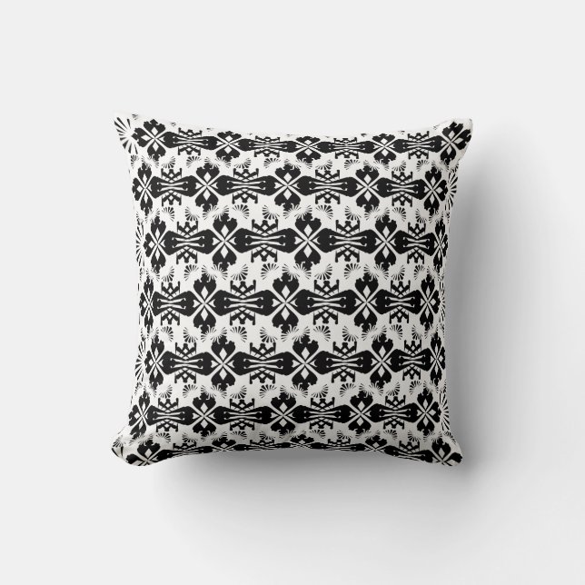 Almofada Hälsingemönster - Pillow - Schablon Ornament Black (Frente)