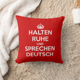 Almofada Halten Ruhe und Sprechen Deutsch