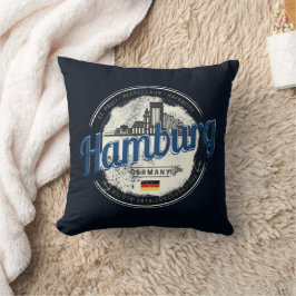 Almofada Hamburg Skyline Alemanha Vintage Holiday Souvenir