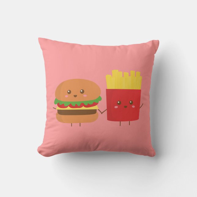 Almofada Hamburger e Batatas Fritas Fofos, Amigos para Semp (Frente)