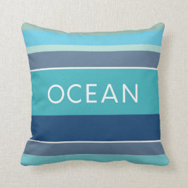 Almofada Hamptons Beach House Ocean Blue Striped