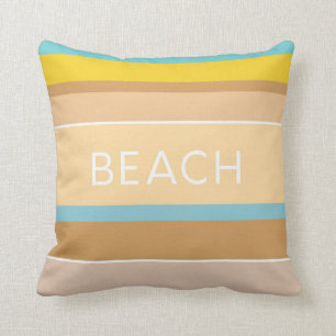 Almofada Hamptons Beach House Sand Sea and Sun Striped