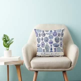 Almofada Hamptons Chinoiserie Ginger Jars Patternado