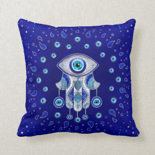 Almofada Hamsa - Amulet Mau de Olhos