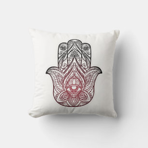 Almofada Hamsa com padrão boho