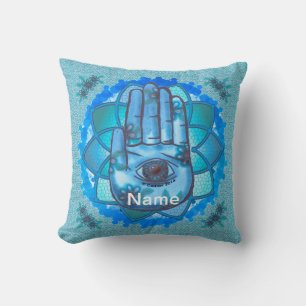 Almofada Hamsa Mand Blue Lotus