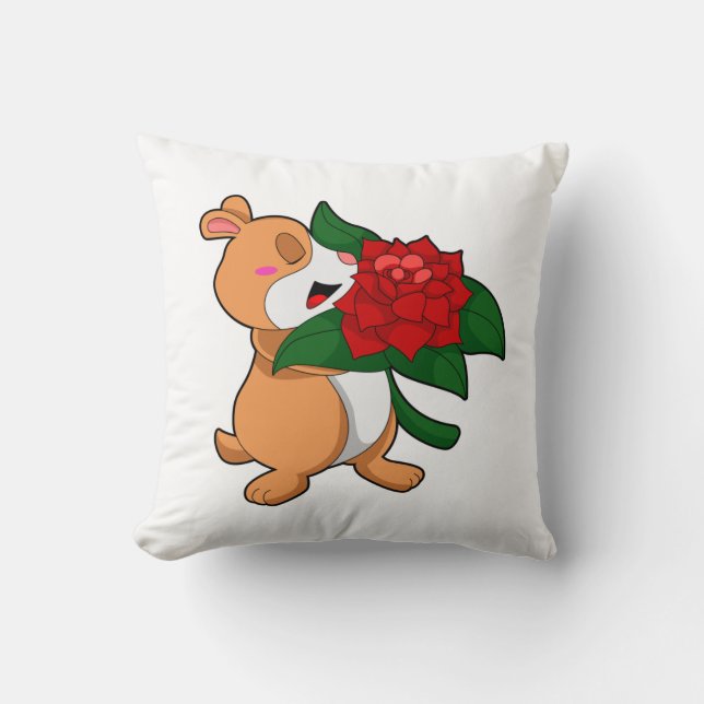 Almofada Hamster com Flor Rosa (Frente)