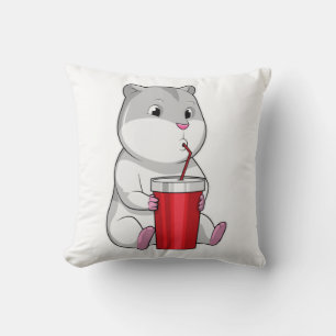 Almofada Hamster com palha de Mug e Bebendo