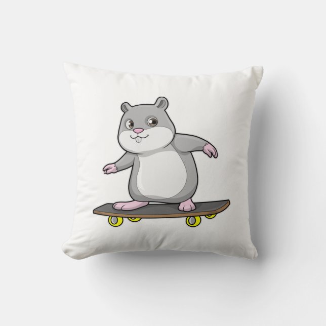 Almofada Hamster como Patinador com skate (Frente)