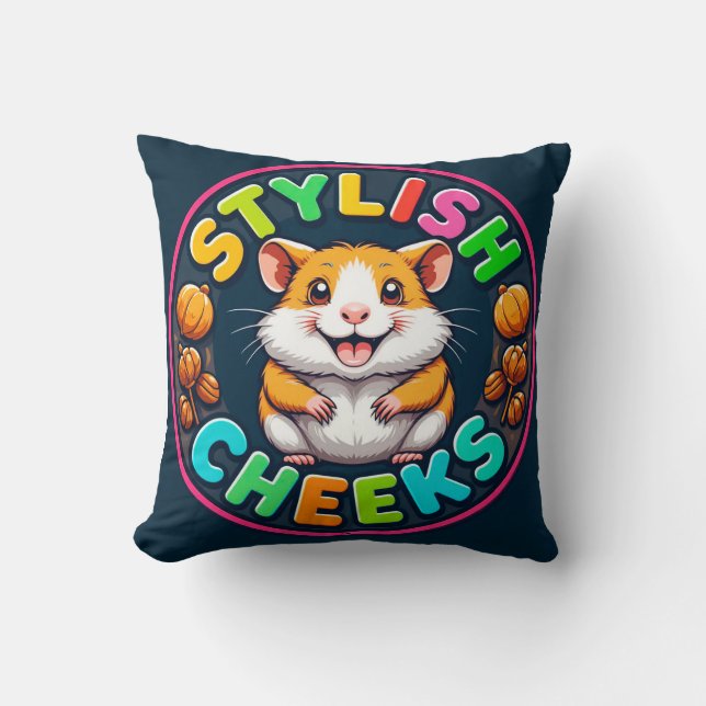 Almofada Hamster Fofo em Cores Vibrantes (Frente)