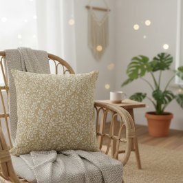 Almofada Hand Drawn Boho Leaf Pattern