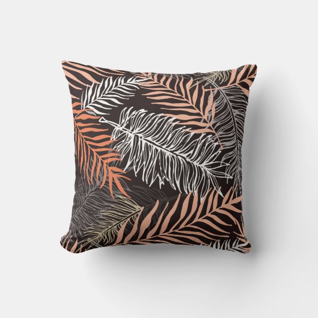 Almofada Hand drawn doodle palm leaves pattern (Frente)